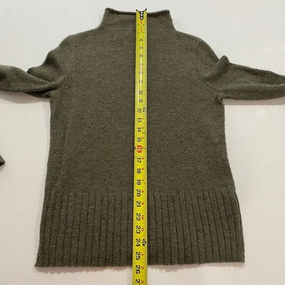 Madewell Mock Neck Sweater XS | Olive Green Ribbed Hem Cozy Knit Pullover - Picture 5 of 8